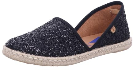 VERBENAS Espadrilles Carmen Glitter Negro - Größe: 39