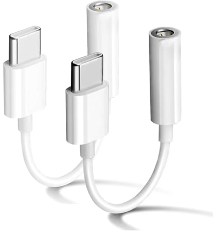MOSON Apple MFi Certified 2 Pack USB C to 3.5mm Headphone Jack Adapter for iPhone 15/15 Pro/Pro Max/Plus, Type C Aux Dongle Cable for Pad, Galaxy S23/S23/S22/S21Ultra, MacBook,Note