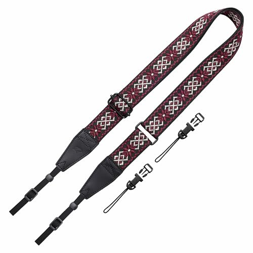 Padwa Lifestyle Adjustable Camera Strap - 1.5 Top Layer Cowhide Head Camera Straps for Photographers, Cotton Adjustable Neck Shoulder & Crossbody Strap Quick Release for All Cameras and Binoculars