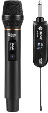 D Debra Micrófonos Inalámbricos UHF 30 Canales, Alcance 50m con USB-C - Mic Mano Metal Recargable para Karaoke Casa, Iglesia, Bodas