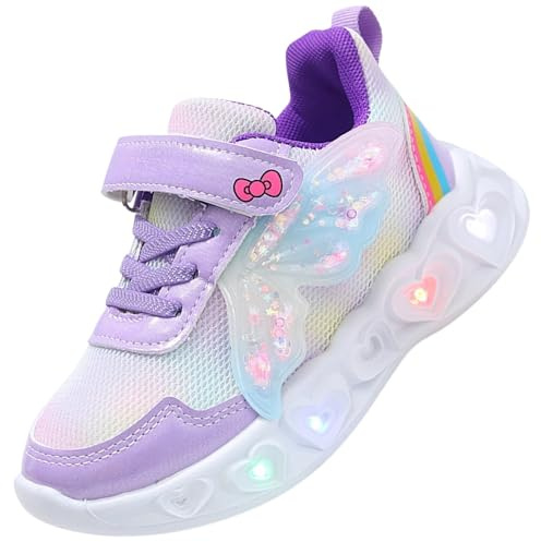 ZOUPREME Zapatillas Elsa Deportivas LED para Niñas, Zapatos Princesa Luminosas para Niños, Girls Casual Sports Shoes Sneaker