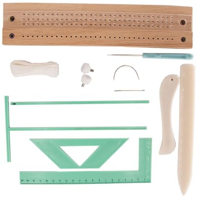 Wezalget Kit de Reliure de Livres - Ensemble Guide de Perçage pour Reliure de Cahiers en Bois,Fournitures de Portables pour Passionnés Étudiants en Classe Scolaire et Adultes pour Fichiers et Cahiers