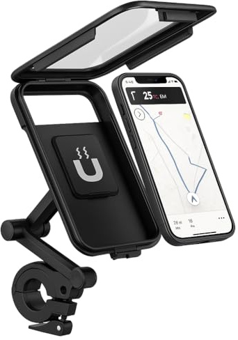 Genérico Soporte Movil Moto Impermeable Soporte Movil Bicicleta Montaña Soporte Móvil para Moto Antivibración Soporte Telefono Patinete Electrico Manillar Bici Scooter