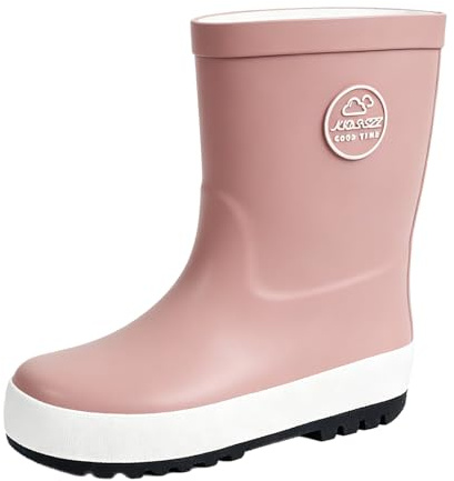 YAAMOO Bottes de Pluie Enfant, Bottines en Caoutchouc Imperméables Légères et Souples pour Filles et Garçons, Idéal pour l'école et le jardin, rose 33/34