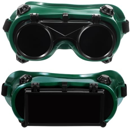 BUGUUYO 2 piezas Gafas de Soldadura Antiarañazos Unidades con Lente Protector Ajustable para Trabajo Profesional y Protección Ocular Segura