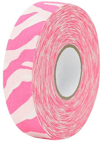 2,5 cm x 25 m Ruban de protection pour bâton de hockey, ruban de protection pour crosse, hockey, badminton, pour crosse, baseball, battes de softball, raquettes, barres de traction (Zèbre jaune)