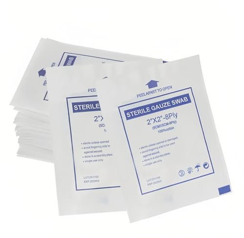 50 Garze Sterili 5 x 5 cm, Compresse Garza sterile, garza per ferite sterili, tamponi per benda in tessuto compressa per pulizia