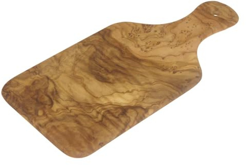 Berard 54072, Planche à découper et présentation apéritif en bois d’olivier fait main - 29 cm avec manche