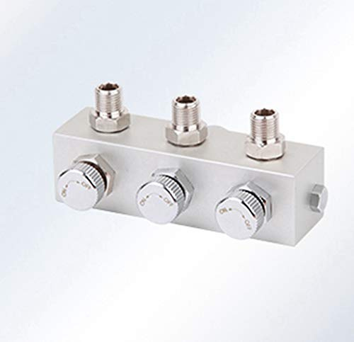 Professional Airbrush Triple Compressed Air Distributor Multiswitch II Individual Vibration For Each Outlet with Seal for Connecting 3 Pistols or Additional Tank Air Distribution Unit Airbrush Connector Dierekt AM or airbrush Hose Airbrush Compressor