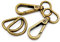 CRAFTMEMORE Karabinerhaken aus antikem Messing, Karabinerverschluss, Drehgelenk, mit D-Ring, 10 Sets