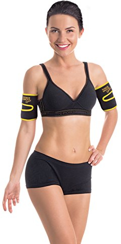 TOROS GROUP MANUFACTURE Armbandage für schlanke Arme Sauna Effekt Thermo Arm Bands Trimmer Arm Former Oberarme Schlanker Shaper Kompression Einstellbare Arm Gürtel für Sport Fitness Large < 43 cm