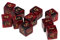 Fenteer 10 STK. 6-seitige D6 Würfel Set, Rot + Schwarz