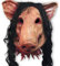 Pferdemaske für Halloween Latex Tiermaske Erwachsene Pferdekopf Pferd Kostüm Einhorn Kopf Beauty Pferdmaske für Weihnachten Karneval Party Dekoration (Schwein, Eine Größe)