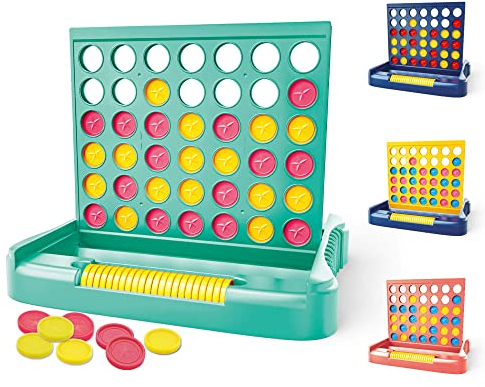 Pup Go 4 in Einer Reihe Spiele Groß für Kinder ab 3+ Jahren, Brettspiele Klassiker für Familie Erwachsene, Pädagogisches Strategiespiel kinderspiele, Spielzeug für 2 Spieler mit 6 Ersatzchips (Grün)