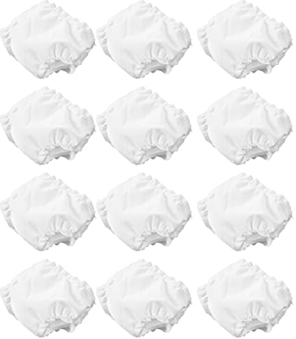 TOYANDONA Set of 12 White Doll Diapers, Baby Doll Diapers Underwear Set for 10- inch dolls and Other Similar Dolls Baby Reusable