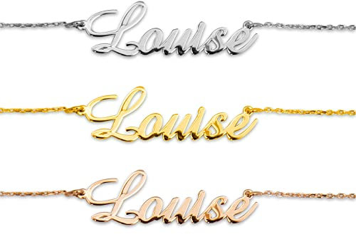 JWL Name Necklace Personalised for Women and Girls, 925 Sterling Silver Custom Pendant (Personalised Necklace)