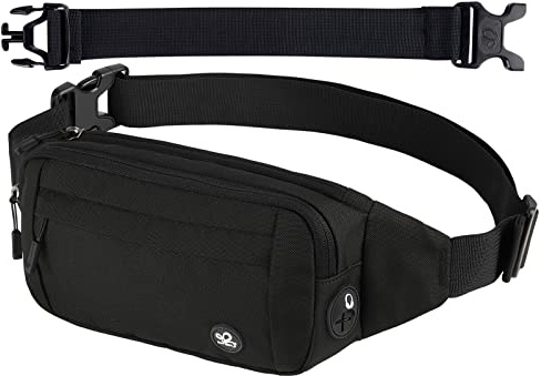 WATERFLY Fanny Pack Waist Bag: Small Hip Pouch Bum Bag Fannie Pack Phanny Fannypack Waistpack Bumbag Beltbag Sport Slim Fashionable for Jogging Hiking Hiker Woman Man