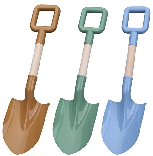 40cm Lange Kinder-Strandspaten, Sandschaufeln, Spielzeug, Gartengeräte, Sandkasten, robuste Schaufel, robuster Holzgriff, ABS-Kunststoff, Spaten für Garten, Sand, Schn