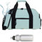 Sporttasche Fitness Tasche Damen Herren Kinder 46 cm 24 L Plane wasserabweisend Schuhfach Nassfach Reisetasche Handgepäck Freizeittasche Hydo Gym Bag 12891 + Trinkflasche (Mint Grün)
