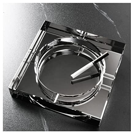 SUREK élégant Cendrier en Verre Cristal équipé d'un cendrier à cigares antidérapant Cendrier à cigares Cendrier à cigares pour Usage intérieur ou extérieur Facile à Utiliser