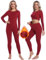 INNERSY Thermounterwäsche Damen Warm Funktionsunterwäsche Winter Thermo Unterwäsche Frauen Ski (L, Neujahr Dunkelrot)