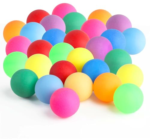 MUZHUPGUZ 30 Pcs Table Tennis Balls, 40mm Colored Ping Pong Balls