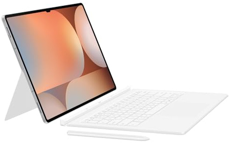 Samsung Galaxy Official AI Book Cover Keyboard with Trackpad for Galaxy Tab S10 Ultra, S9 Ultra, White