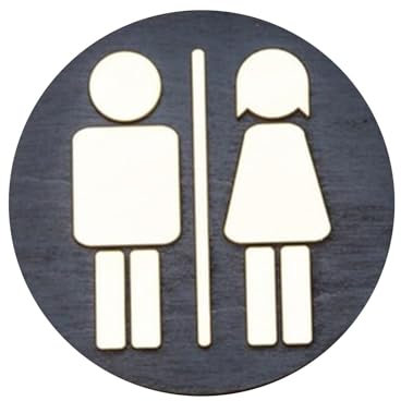 Signalisation des toilettes, panneaux pour demi-baignoire - Décoration murale de toilettes, panneaux de porte de salle de bain ronds,Panneaux de porte de salle de bain en bois, panneaux décoratifs