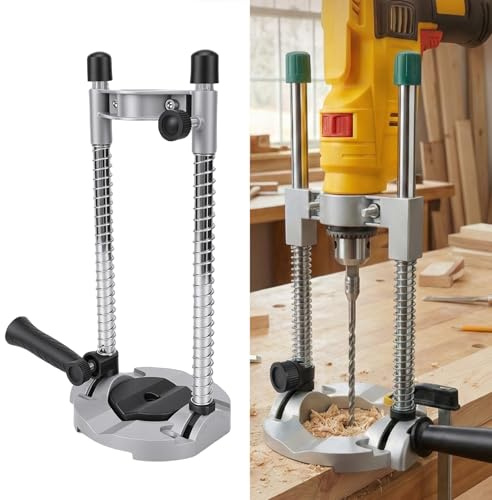 ZJchao Guía de Taladro Portátil, Soporte de Taladro Ajustable, Accesorio de Plantilla para Agujeros Rectos en ángulo Precisos, Perforación, Entusiastas del Bricolaje, Carpinteros