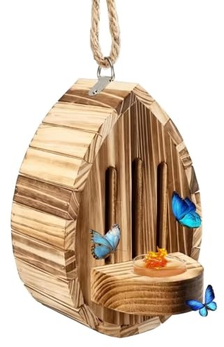 Maison À Papillons Extérieure, Habitat De Maison À Papillons Mural en Bois,