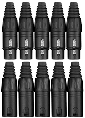 Pronomic set de clavijas XLR-hembra/macho 2x5 piezas negro