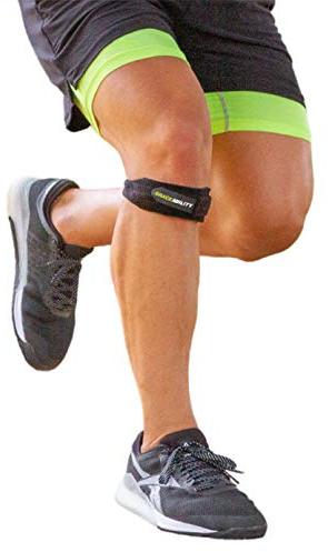 BraceAbility Patella-rem | Justerbart knäband för löpare/jumpers knä, patellär seninflammation, basket, vandring, fotboll, volleyboll (medium)