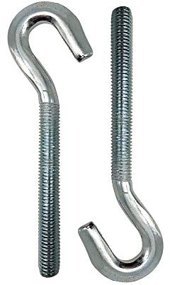 DOJA Industrial | Ganci a Vite | M10 x 73 | 10 Pezzi | Acciaio al Carbonio Zincato | Gancio Soffitto e Parete con Vite | Gancio a Vite | Uso: Ganci Soffitto appendi piante, ganci per tende e Piante