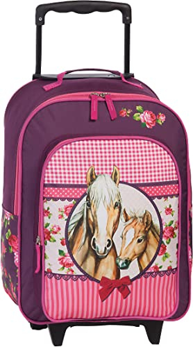 Fabrizio Kids Pferde Trolley 2 Rollen 42 cm 42cm Weichgepäck Pink