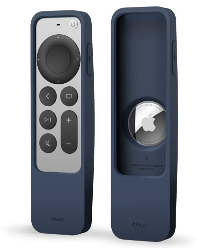 elago R5 Locator hülle Kompatibel mit Apple TV 4K Siri Remote 3. Generation (2022) und 2. Generation (2021) und Kompatibel mit Apple AirTag (Jean Indigo)