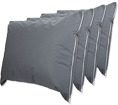 ForPro Premium Waterproof Pillow Protectors, Standard Size Pillow Cases with Zipper, Cool Grey, 4-Count