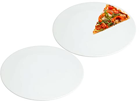 Emilja® Pizzateller flach 32cm Porzellan - 2er Set - Gastro Zubehör Servierteller