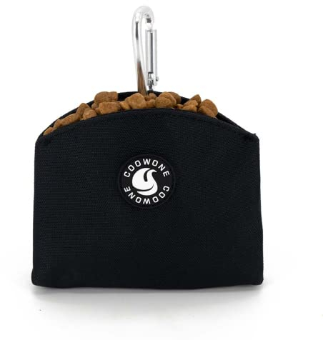 COOWONE Leckerli-Tasche mit magnetischer Öffnung für Hündchen-Leckerli-Snack-Taschen Hundeleckerli-Trägerhalter mit Clip (Schwarz)