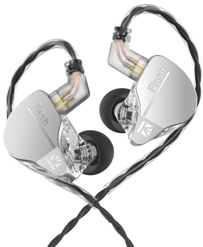 KINBOOFI KBEAR Flash Dual Drviers - Auriculares híbridos intraurales, Ligeros, con Cable, Aislamiento de Ruido, Monitor intrauditivo con Cable Desmontable de 2 Pines para músico, Escenario