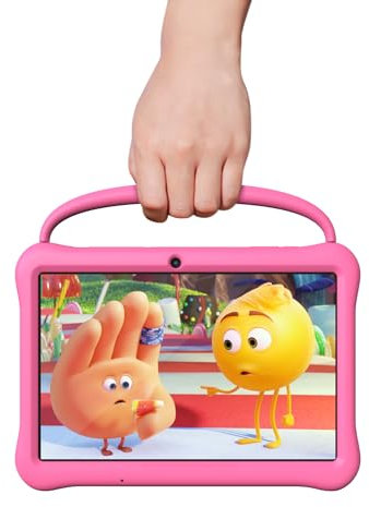 BAKEN Kids Tablet for 10 inch Android13 RAM 2GB+64GB, WiFi, GMS, IPS, Google Plays, Games, Android with Parental Control, Learning Educational Toddler with Silicone Case（Pink）