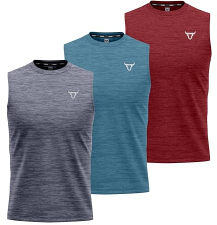 12 Pack Running Muscle Sleeveless Tank Top for Men Dry-Fit Workout Tops Shirts Training Bodybuilding Vests