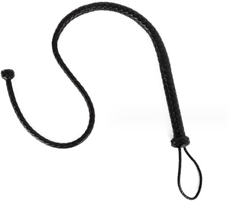 Leather Whip Long Riding Whip Indiana Jones Style Bull Whip Black Leather Horse Whips for Cosplay Whip Flogger Crops (Ball)