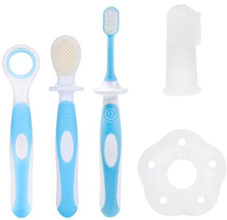 3Pcs Oral Silicone Toothbrushes and 1Pc Finger Brush, Children's Toothbrushes, Oral Cleaning Tools, Baby Tooth Care