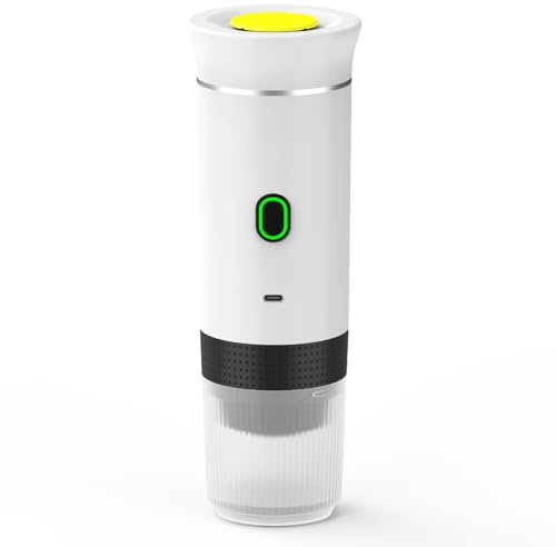 NCONCO Macchina per caffè espresso portatile da viaggio, macchina da caffè elettrica per auto, 12 V, autoriscaldante con USB C, per auto e casa, macchina da caffè 3 in 1 (bianco)