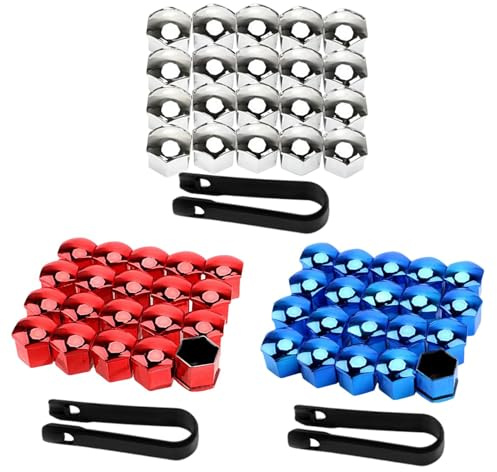 Hjulmutterbultskydd,Mutterkapslar för bildäck,Lug Mutter Covers Bolt Cover - 20 st Däckmutterskydd med borttagningsverktyg, utbytesdammskydd, 17 mm 19 mm 21 mm, dekoration av bilhjul