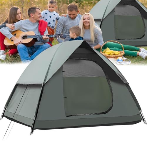 Camping Zelt 2-3 Personen Kuppelzelt Ultraleichte, Zelte Doppelschicht Wasserdicht & Winddicht, Familienzelt für Camping und Picknick, Einfach Aufzubauendes Outdoor-Zelt für Garten, Wanderausflug