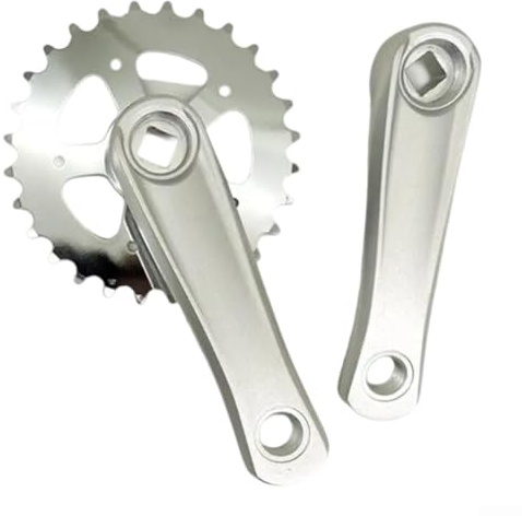 Set di pedivelle per bici, 28 denti, 114 mm, manovella a velocità singola, in lega di alluminio, con foro quadrato, per mountain bike e bici da strada