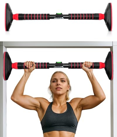 Abahub Home Pull Up Bar - Doorway Mounted | Foldable Space Saver for Apartments/Garages | Multi-Grip Strength Training Premium Black