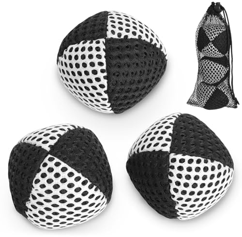 SOARFLY Set de 3 Pelotas de Malabares Niños, Adultos y Profesionales 6.2 cm Ideal para Malabarismo y Juegos Incluye Red y Bolsa de Transporte
