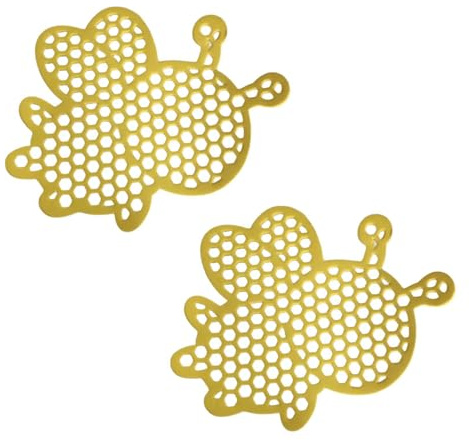 Zanthicia Alimentador de Mariposas y Abejas con Punto de Aterrizaje Seguro para decoración jardín, dispensador Agua Abeja con impresión 3D EVA, Color Brillante, 2 Pack/Lote, Abeja 5 mm
